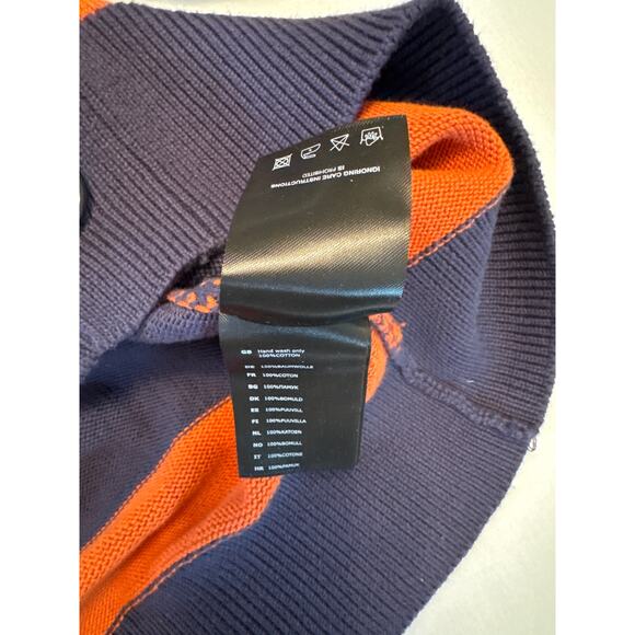 Prohibited Unisex Cardigan Orange/Vintage Purple Stripe Three Button Size L - Picture 14 of 14